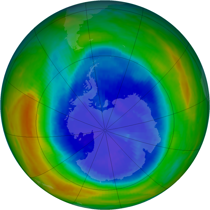 Antarctic ozone map for 14 September 1987